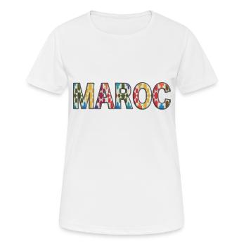 MAROC DESIGN - T-shirt respirant Femme - blanc - Devant - AI Model Female 172 dark (172cm)