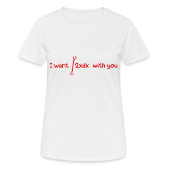 I want 69 with you Mathematik Integral Student - Women's Breathable T-Shirt - white - Front - AI Model Female 172 dark (172cm)