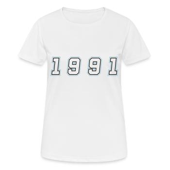 1991 Year Number - Women's Breathable T-Shirt - white - Front - AI Model Female 172 dark (172cm)