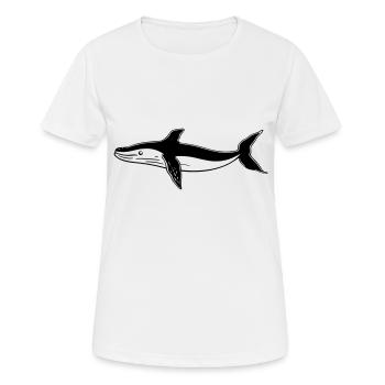 Wal - Frauen T-Shirt atmungsaktiv - Weiß - Vorne - AI Model Female 172 dark (172cm)