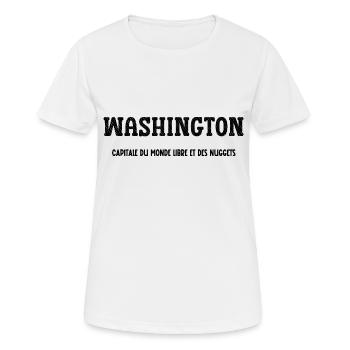 Washington capitale du monde et des nuggets - T-shirt respirant Femme - blanc - Devant - AI Model Female 172 dark (172cm)