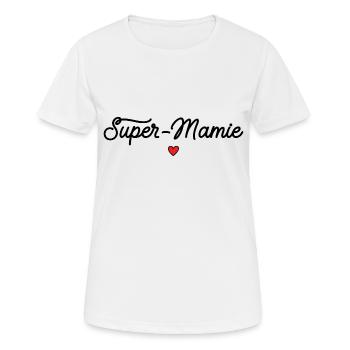 Super Mamie - T-shirt respirant Femme - blanc - Devant - AI Model Female 172 dark (172cm)