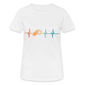 Heartbeat Referee Whistle - Women's Breathable T-Shirt - white - Front - AI Model Female 172 dark (172cm)