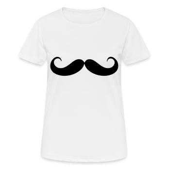 Moustache - T-shirt respirant Femme - blanc - Devant - AI Model Female 172 dark (172cm)