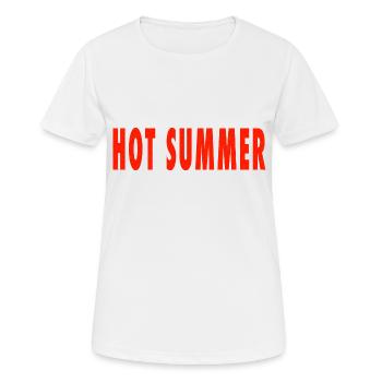 hot summer - Women's Breathable T-Shirt - white - Front - AI Model Female 172 dark (172cm)
