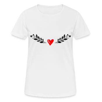 Ranke mit Herz - Frauen T-Shirt atmungsaktiv - Weiß - Vorne - AI Model Female 172 dark (172cm)