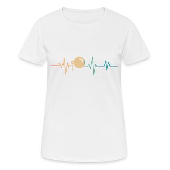 Battement de coeur rétro lunettes monocles - T-shirt respirant Femme - blanc - Devant - AI Model Female 172 dark (172cm)