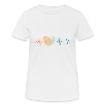 Retro Heartbeat Fingerabdruck Herz - Frauen T-Shirt atmungsaktiv - Weiß - Vorne - AI Model Female 172 dark (172cm)