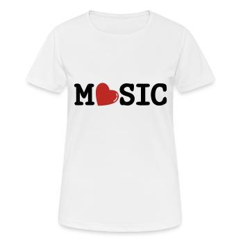 I love Music - Frauen T-Shirt atmungsaktiv - Weiß - Vorne - AI Model Female 172 dark (172cm)