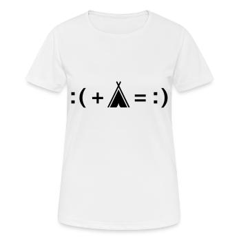 Formula For Happiness (Camping) - T-shirt respirant Femme - blanc - Devant - AI Model Female 172 dark (172cm)