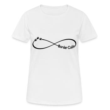 Border Collie dog doglovers endless symbol - Women's Breathable T-Shirt - white - Front - AI Model Female 172 dark (172cm)