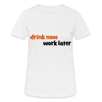 alcohol - Women's Breathable T-Shirt - white - Front - AI Model Female 172 dark (172cm)