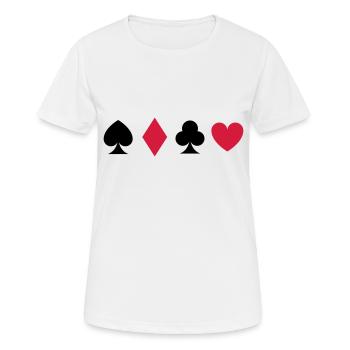 Poker Card - Frauen T-Shirt atmungsaktiv - Weiß - Vorne - AI Model Female 172 dark (172cm)