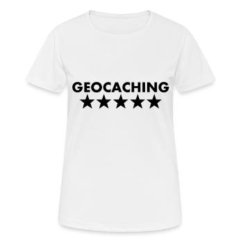 geocaching 5 star - Women's Breathable T-Shirt - white - Front - AI Model Female 172 dark (172cm)