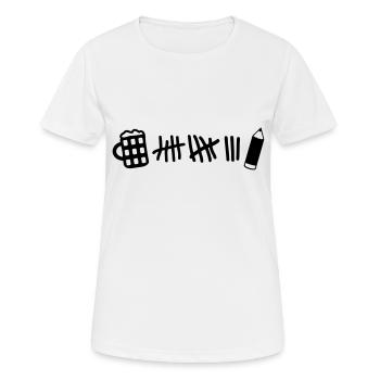 Striche - Bier Stift - Frauen T-Shirt atmungsaktiv - Weiß - Vorne - AI Model Female 172 dark (172cm)
