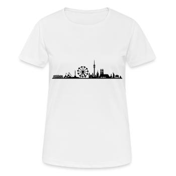 Skyline - München Riesenrad - Frauen T-Shirt atmungsaktiv - Weiß - Vorne - AI Model Female 172 dark (172cm)