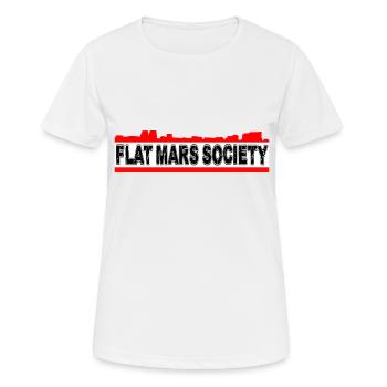 FLAT MARS SOCIETY - Frauen T-Shirt atmungsaktiv - Weiß - Vorne - AI Model Female 172 dark (172cm)