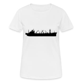Frachtschiff, Frachter, Handelsschiff - Frauen T-Shirt atmungsaktiv - Weiß - Vorne - AI Model Female 172 dark (172cm)