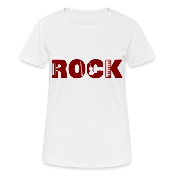 Inscription ROCK - T-shirt respirant Femme - blanc - Devant - AI Model Female 172 dark (172cm)