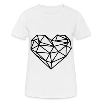 Herz Geometrisch Linien - Frauen T-Shirt atmungsaktiv - Weiß - Vorne - AI Model Female 172 dark (172cm)
