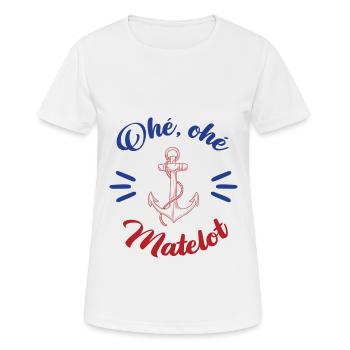 Ohé, ohé Matelot - T-shirt respirant Femme - blanc - Devant - AI Model Female 172 dark (172cm)