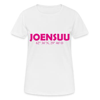 Joensuu - Finland - Coordinates - Longitude Latitu - Frauen T-Shirt atmungsaktiv - Weiß - Vorne - AI Model Female 172 dark (172cm)