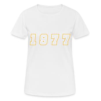 Numéro de l’année 1977 - T-shirt respirant Femme - blanc - Devant - AI Model Female 172 dark (172cm)