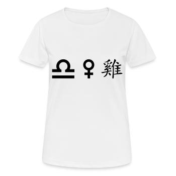 waage venus hahn - Frauen T-Shirt atmungsaktiv - Weiß - Vorne - AI Model Female 172 dark (172cm)