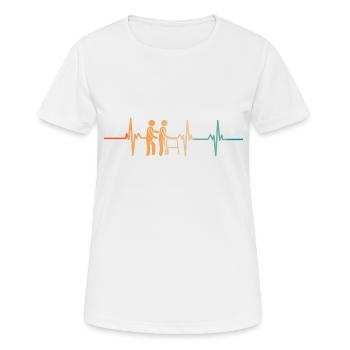 Herzschlag-Physiotherapie - Frauen T-Shirt atmungsaktiv - Weiß - Vorne - AI Model Female 172 dark (172cm)