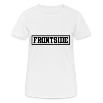 Frontside - Frauen T-Shirt atmungsaktiv - Weiß - Vorne - AI Model Female 172 dark (172cm)