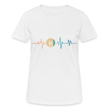 Retro Heartbeat Löffel und Gabel - Frauen T-Shirt atmungsaktiv - Weiß - Vorne - AI Model Female 172 dark (172cm)