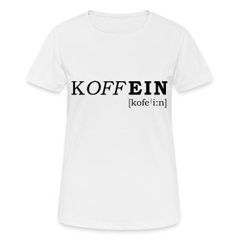 Koffein - Frauen T-Shirt atmungsaktiv - Weiß - Vorne - AI Model Female 172 dark (172cm)