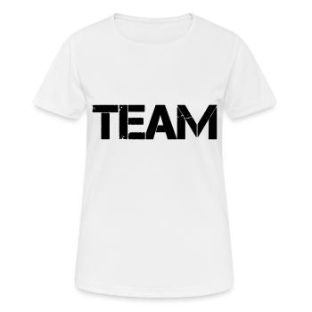 team - Frauen T-Shirt atmungsaktiv - Weiß - Vorne - AI Model Female 172 dark (172cm)