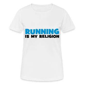 running - Frauen T-Shirt atmungsaktiv - Weiß - Vorne - AI Model Female 172 dark (172cm)