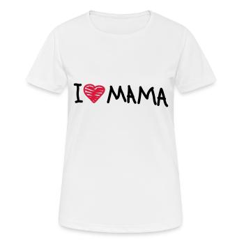 i_love_mama - T-shirt respirant Femme - blanc - Devant - AI Model Female 172 dark (172cm)