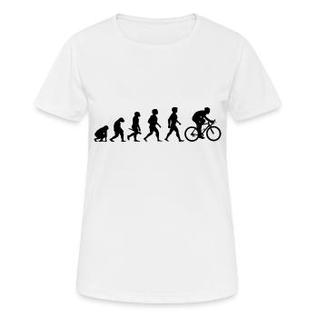 Evolution Fahrrad Radsport Zweirad Sport - Frauen T-Shirt atmungsaktiv - Weiß - Vorne - AI Model Female 172 dark (172cm)