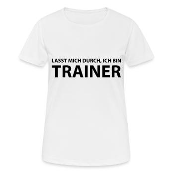 trainer - Frauen T-Shirt atmungsaktiv - Weiß - Vorne - AI Model Female 172 dark (172cm)