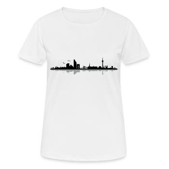 Düsseldorf Skyline - Frauen T-Shirt atmungsaktiv - Weiß - Vorne - AI Model Female 172 dark (172cm)