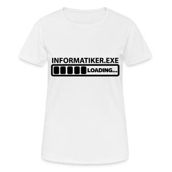 computer scientist exe loading - Women's Breathable T-Shirt - white - Front - AI Model Female 172 dark (172cm)