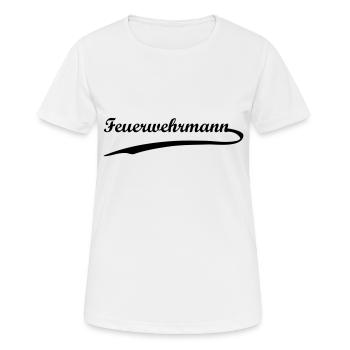 feuerwehrmann - Frauen T-Shirt atmungsaktiv - Weiß - Vorne - AI Model Female 172 dark (172cm)