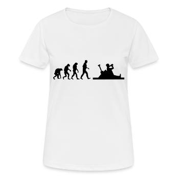 baustelle evolution - Frauen T-Shirt atmungsaktiv - Weiß - Vorne - AI Model Female 172 dark (172cm)