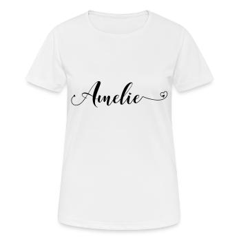 amelie - Frauen T-Shirt atmungsaktiv - Weiß - Vorne - AI Model Female 172 dark (172cm)
