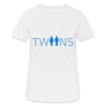 Jumeaux Garçons Filles Twins Dizygoti - T-shirt respirant Femme - blanc - Devant - AI Model Female 172 dark (172cm)