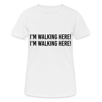I'm walking here! I'm walking here! - Women's Breathable T-Shirt - white - Front - AI Model Female 172 dark (172cm)