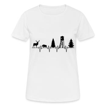 | changeable de couleur Jaeger Hochsitz Heartbeat Pulse - T-shirt respirant Femme - blanc - Devant - AI Model Female 172 dark (172cm)