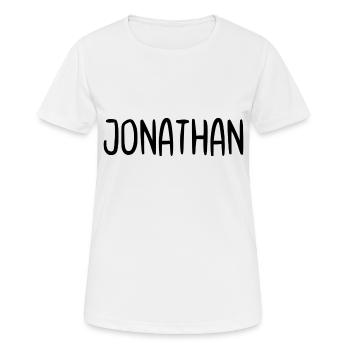Jonathan Custom Name Schriftart Text Geburtstag - Frauen T-Shirt atmungsaktiv - Weiß - Vorne - AI Model Female 172 dark (172cm)