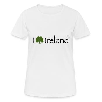 J’aime l’Irlande, le trèfle irlandais - T-shirt respirant Femme - blanc - Devant - AI Model Female 172 dark (172cm)