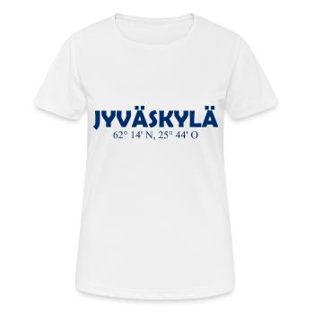 Jyväskylä - Finland - Coordinates - Longitude - Women's Breathable T-Shirt - white - Front - AI Model Female 172 dark (172cm)