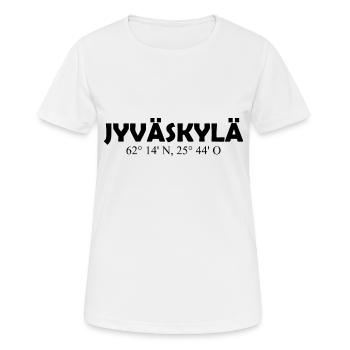 Jyväskylä - Finland - Coordinates - Longitude - Women's Breathable T-Shirt - white - Front - AI Model Female 172 dark (172cm)