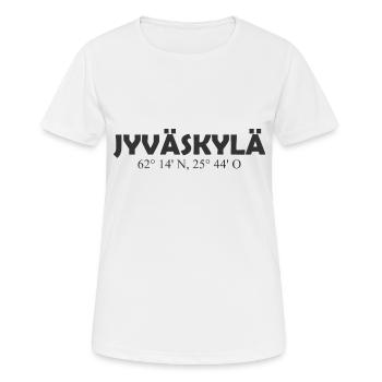 Jyväskylä - Finlande - Coordonnées - Longitude - La - T-shirt respirant Femme - blanc - Devant - AI Model Female 172 dark (172cm)